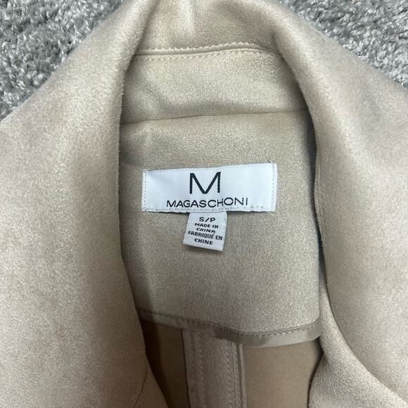 Magaschoni Size S/P Taupe Faux Suede Jacket Coat - Picture 4 of 4